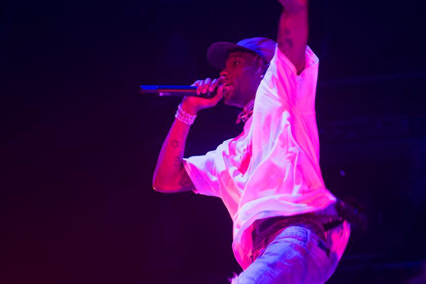 Travis Scott performed during Posty Fest at the Dos Equis Pavilion on Oct. 28, 2018.