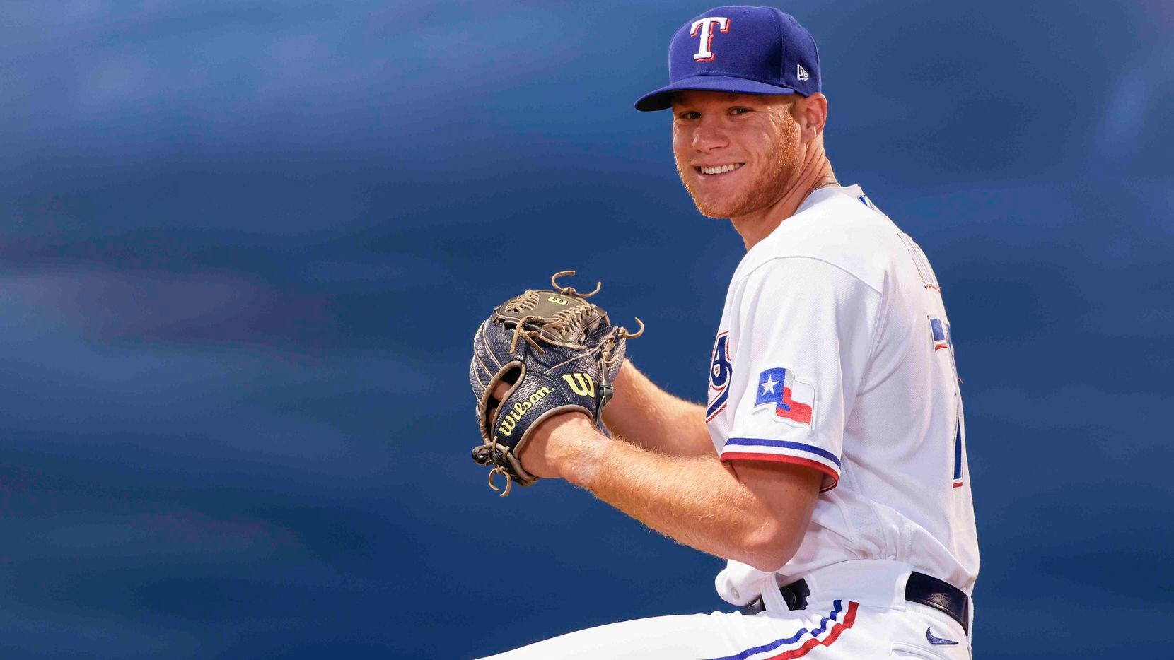 Texas Rangers pitcher Zak Kent is pictured during photo day at the team's training facility...