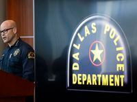 Dallas police Chief Eddie García speaks about a police officer shooting a man Sunday night...