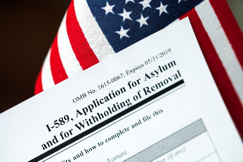 Una imagen del formulario de solicitud de asilo en Estados Unidos.