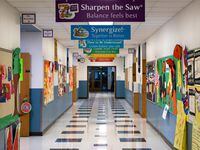 The hallway of Bush Elementary School in Addison, TX on June 29, 2022.