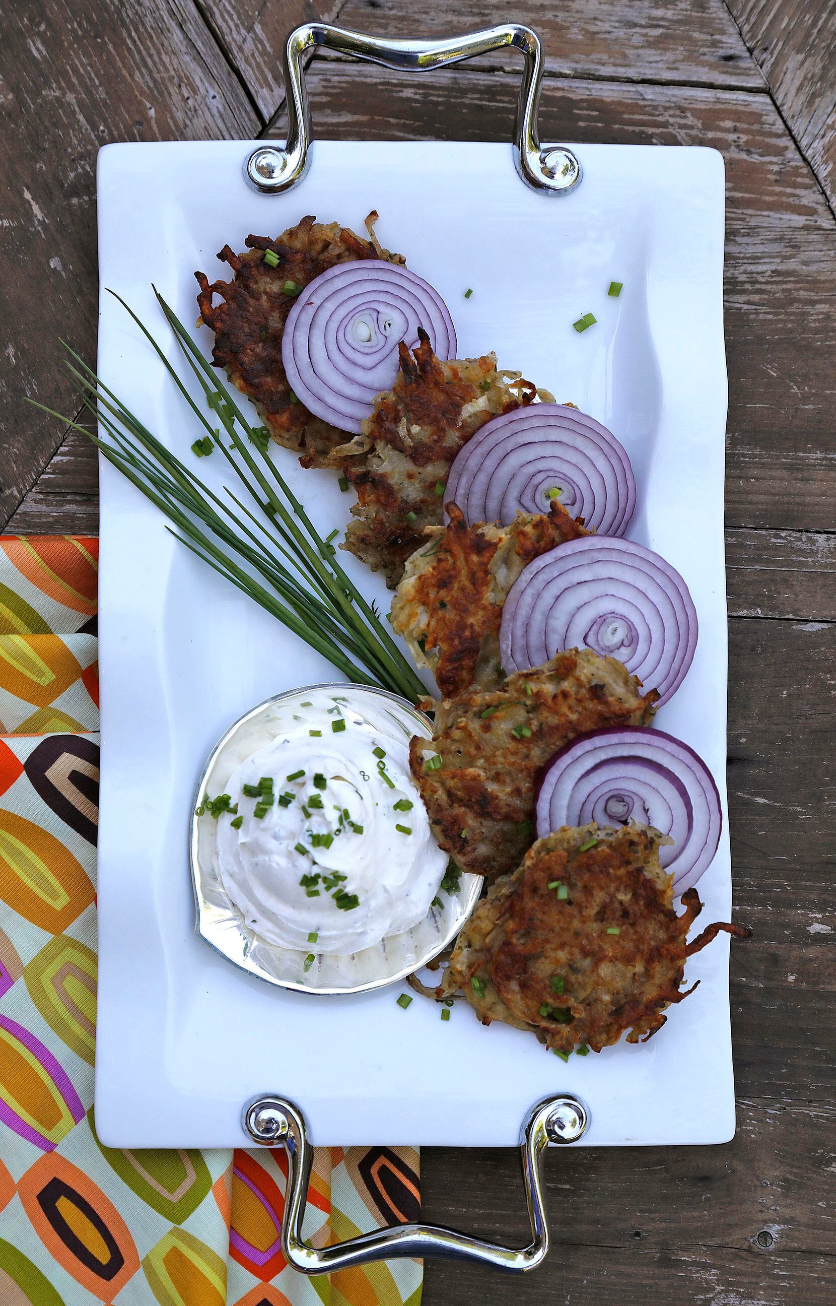 Ranched Latkes with ranch dip 