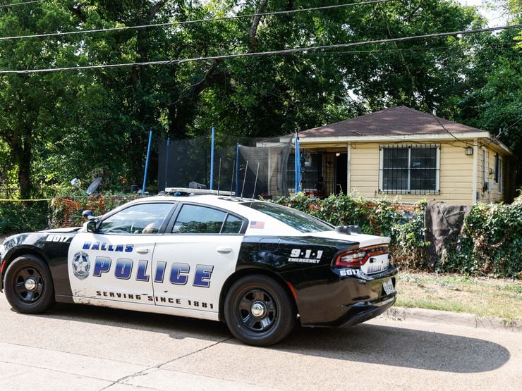 Dallas Police presence in the 2800 block of Silkwood St in South Dallas on Monday, June 27,...