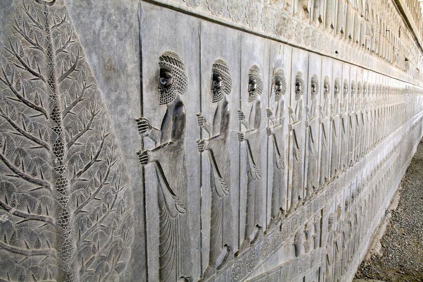 At the ruins of Persepolis,  the 10,000 protectors of the royal family — the Immortal Guards...