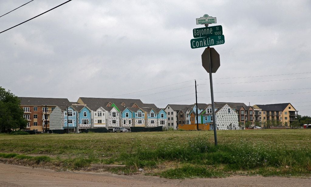 A vacant block in West Dallas off Singleton that will be used for townhouses in Dallas on...