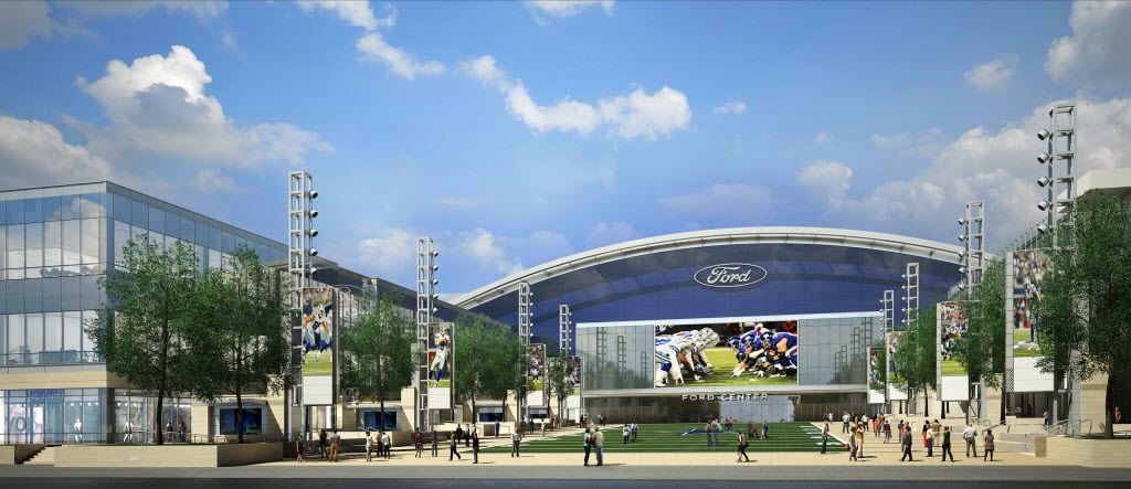 A rendering of the plaza in front of The Ford Center at The Star in Frisco.