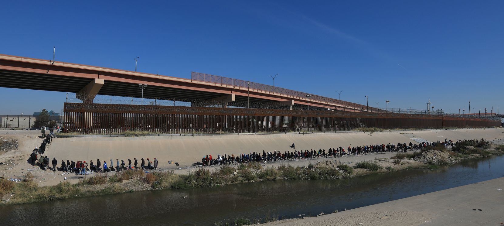 Migrants streamed into El Paso from Ciudad Juarez on Dec. 11.