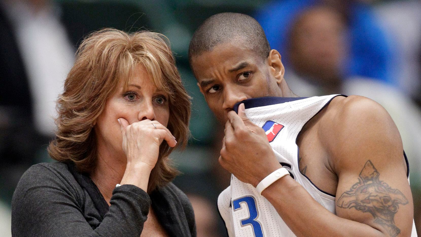 Nancy Lieberman (left), pictured in a file photo with Antonio Daniels of the Texas Legends,...