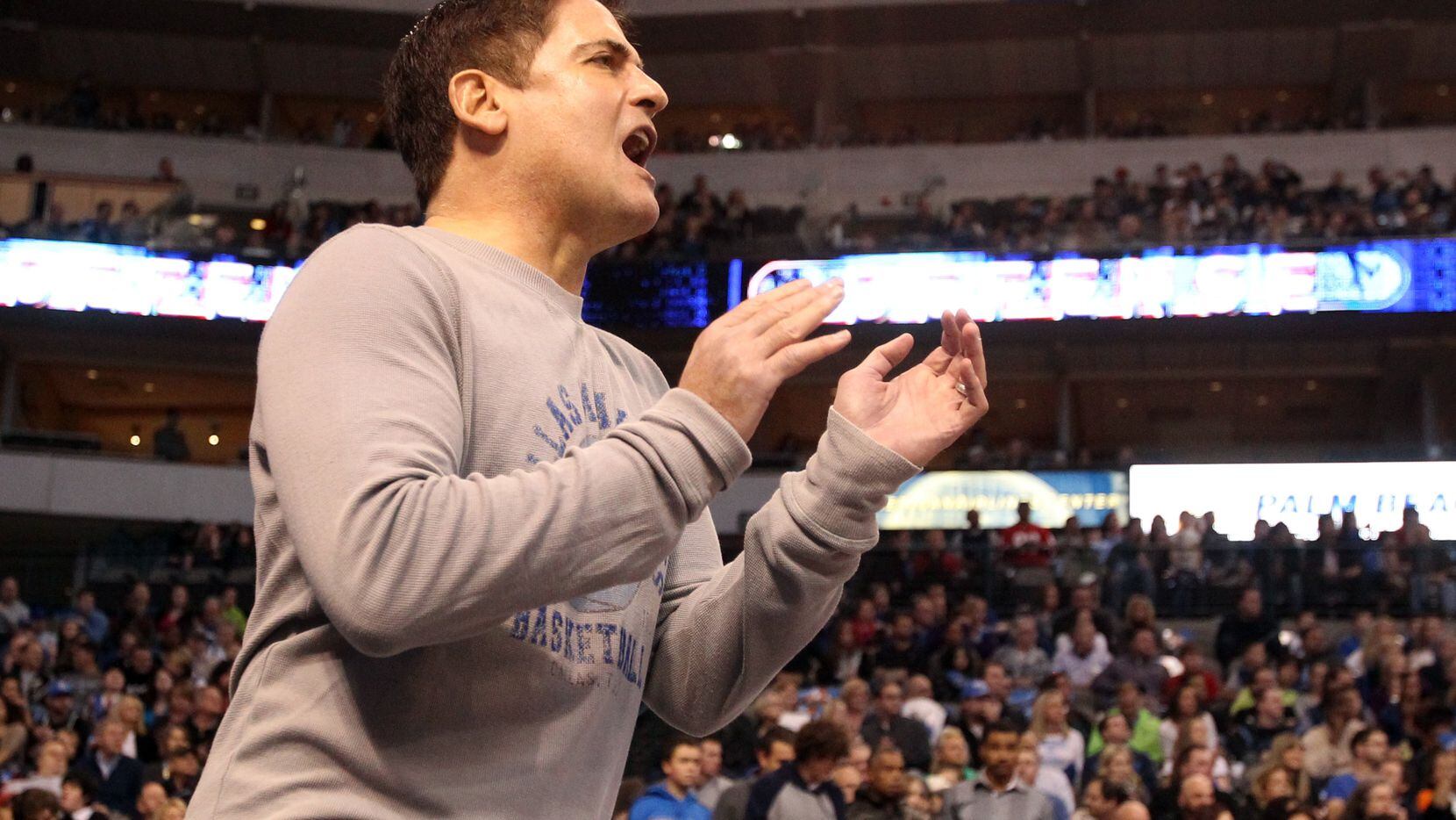 Dallas Mavericks owner Mark Cuban is pictured during the Memphis Grizzlies vs. the Dallas...