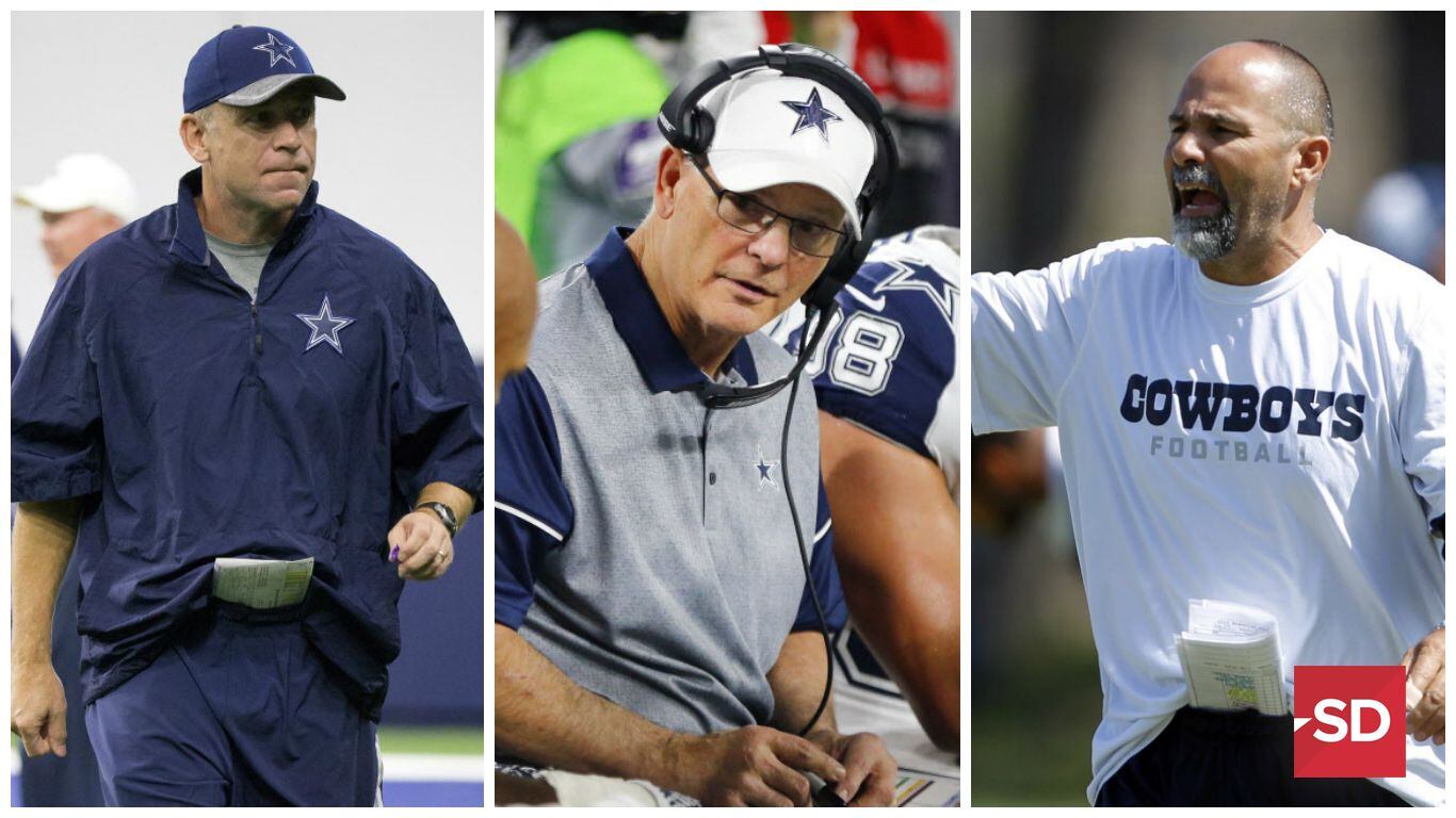 Photos by The Dallas Morning News staff; L to R: Scott Linehan, Rod Marinelli, Rich Bisaccia