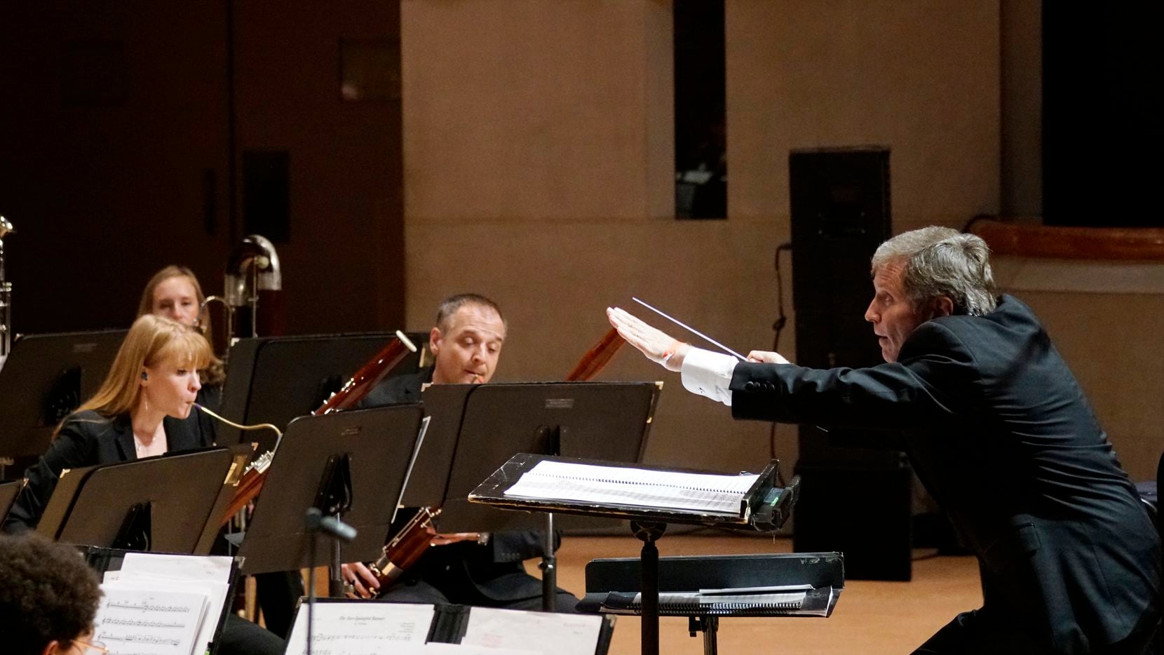 American composer Frank Ticheli conducts the Dallas Winds in the world premiere of his...