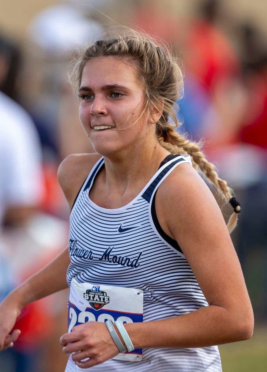 Flower Mound�s Natalie Cook (2298) finishes seventh in the girls UIL Class 6A state cross country meet in Round Rock, Tuesday, Nov., 24, 2019. (Stephen Spillman/Special Contributor)