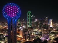 Reunion Tower sets the mood for love in downtown Dallas. Valentine's events in North Texas...