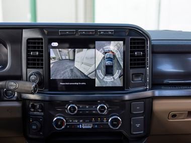 The redesigned 2023 Ford Super Duty F-series pickup truck is loaded with technology, such as...