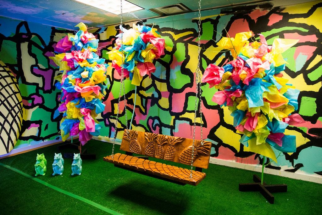 Artwork called Pineapple Park by The Fixer inside a new pop-up art installation called...