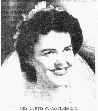Vivian Castleberry's 1946 wedding announcement