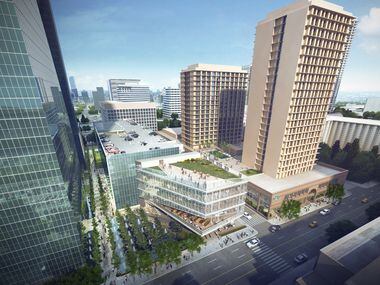 Redevelopment at Fountain Place includes construction of a 10-level garage and retail space...