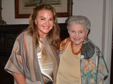 Laurie Sands Harrison with her mother, Caroline Rose Hunt, at the Dallas Arboretum on Oct....