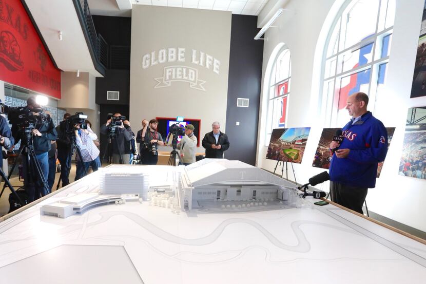 Los Rangers presentaron la maqueta que muestra cómo será el Globe Life Field de Arlington. 
