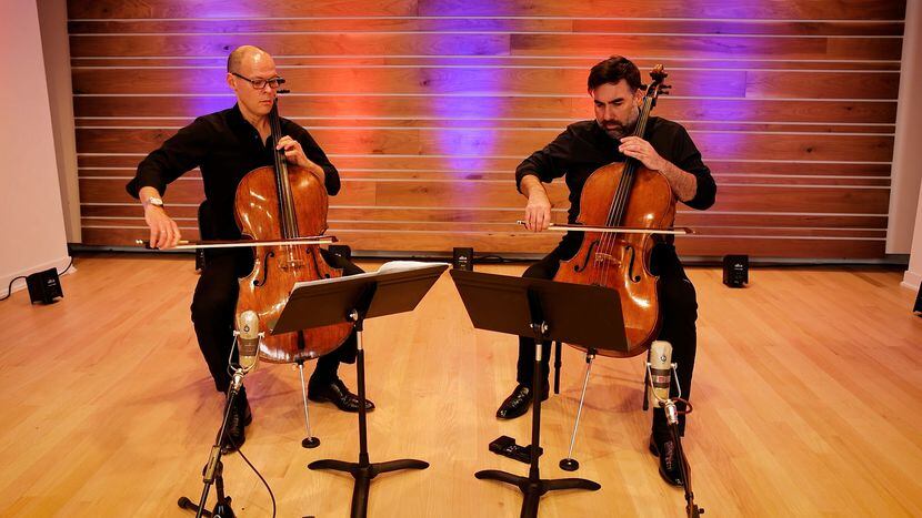 Cellists Kenneth Olsen and Brant Taylor, colleagues at the Chicago Symphony Orchestra,...