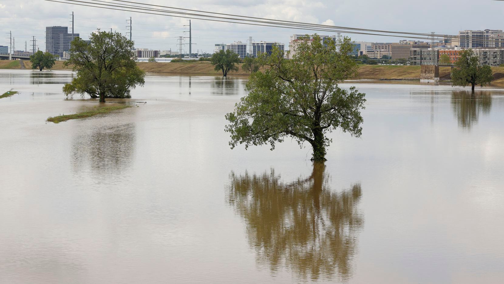 The Trinity Skyline Trail remained flooded Aug. 23, a day after Dallas-Fort Worth area was...