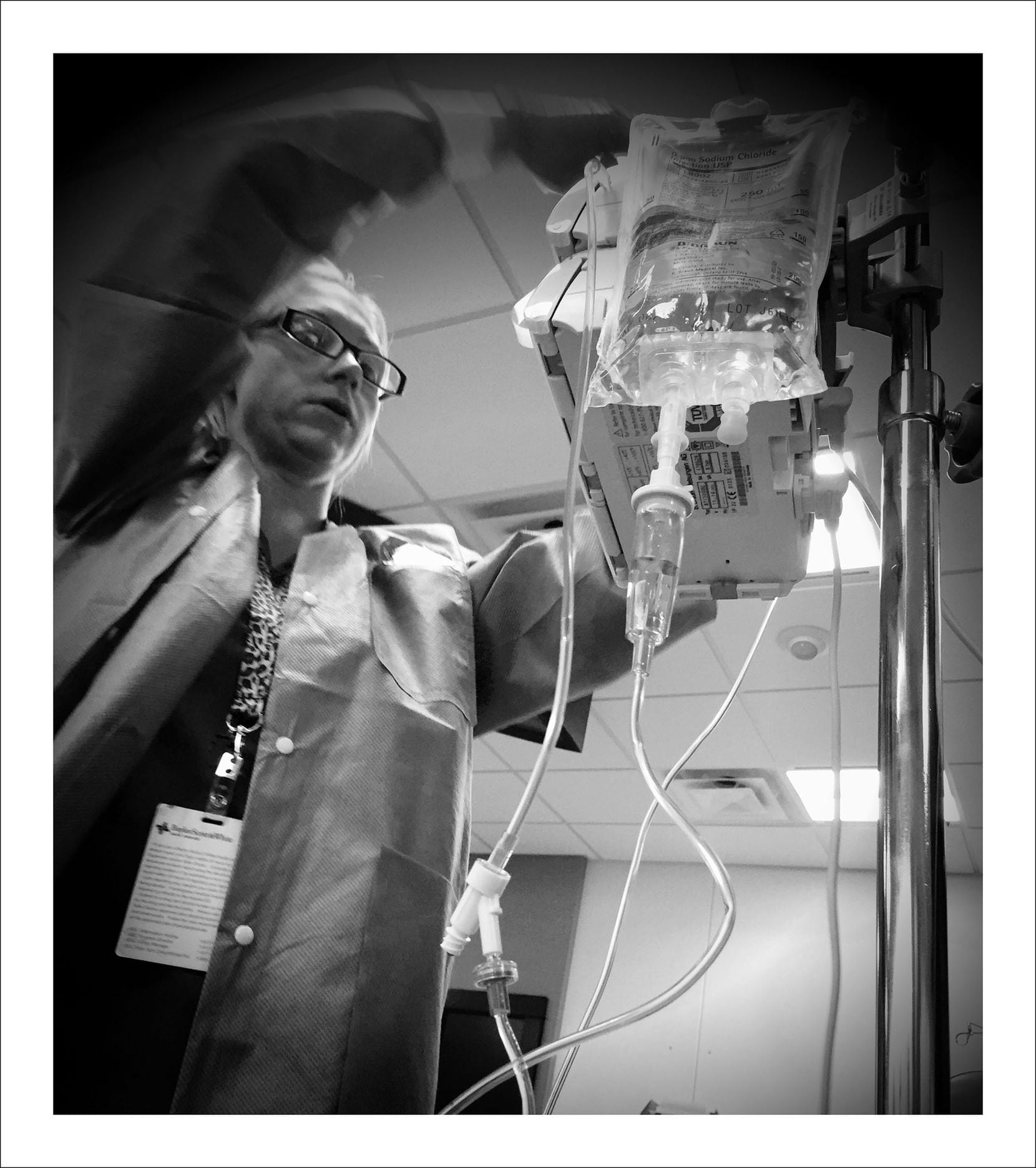 9/22/16 — Getting hooked up for the first day of chemotherapy.
