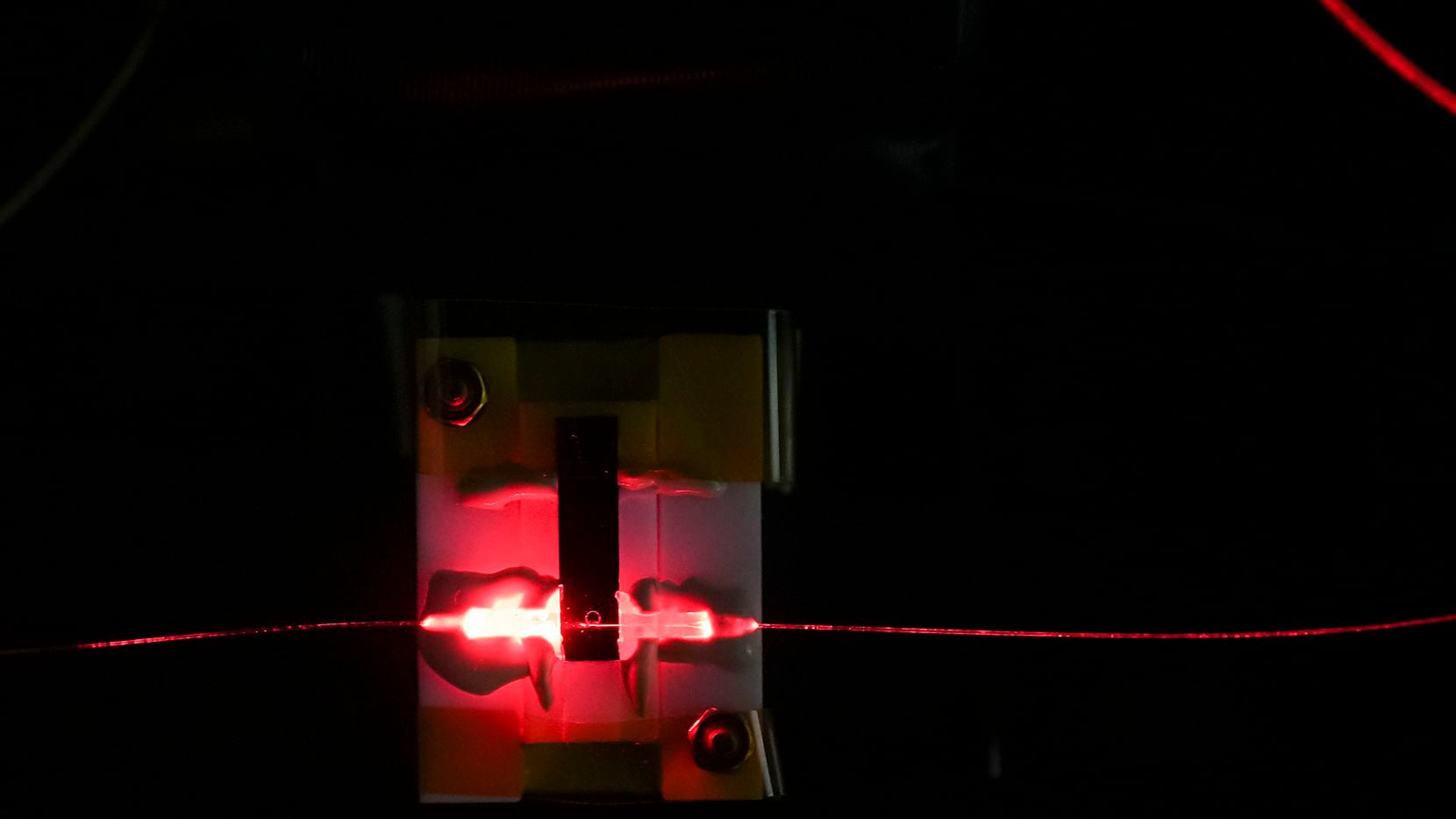 A microresonator that SMU helped create for NASA in a lab at SMU on July 8, 2022. The...