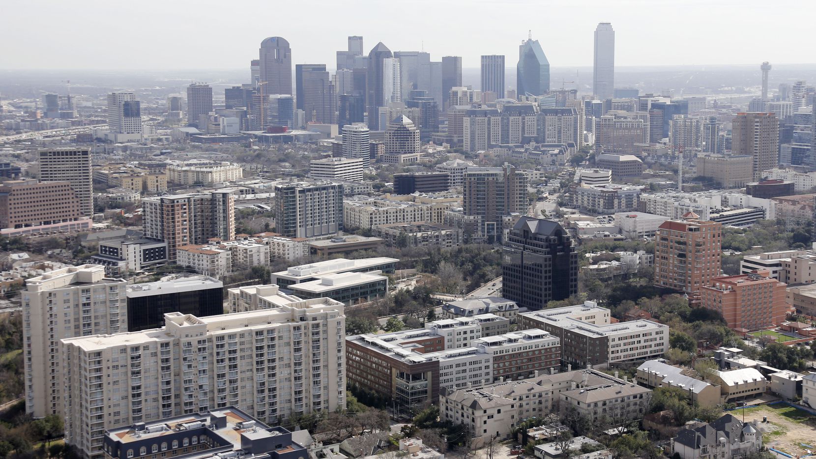 Apartment, condominium and office complexes in the Uptown, Oak Lawn, Turtle Creek and Cedar Springs areas north of downtown Dallas were photographed in February.