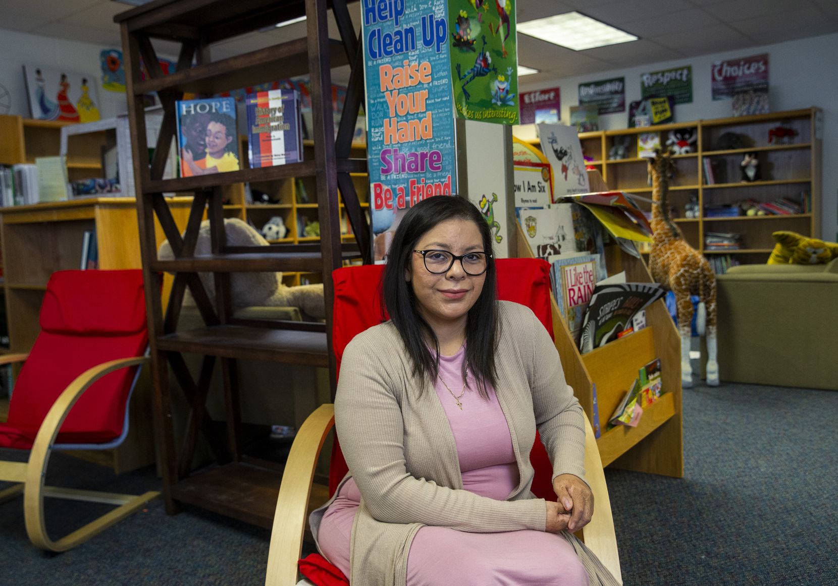 Jessica Hernandez, a DACA recipient and community liaison at S.S. Conner Elementary School, poses for a portrait at the campus in Dallas on Friday, Nov. 9, 2019. The Supreme Court will hear arguments Tuesday about DACA’s legality. Hernandez said that without DACA, her career would be irreparably disrupted. (Lynda M. Gonzalez/The Dallas Morning News)