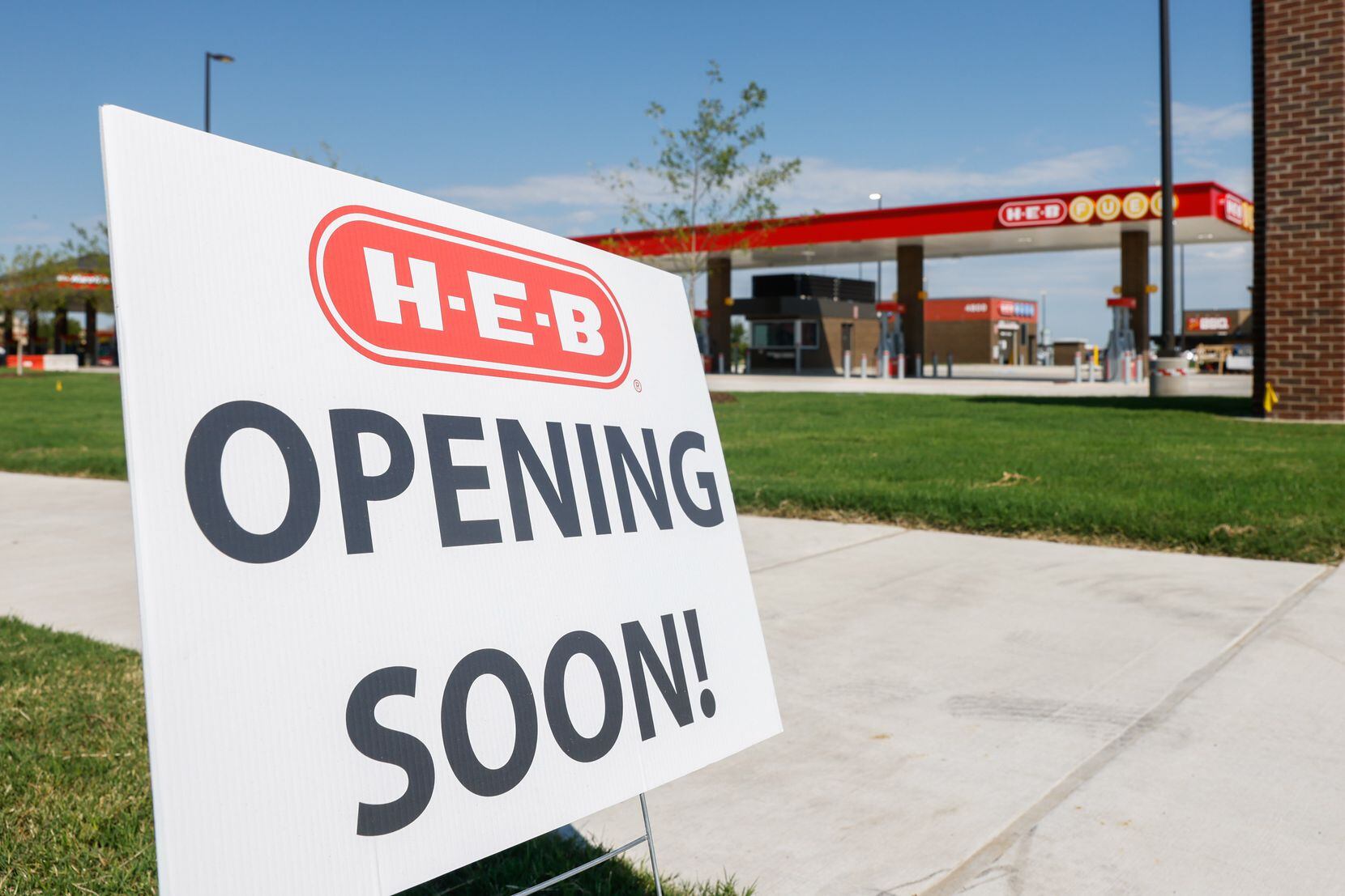 The new H-E-B in Frisco has 10 gasoline pumps along Main Street in the front of its parking...
