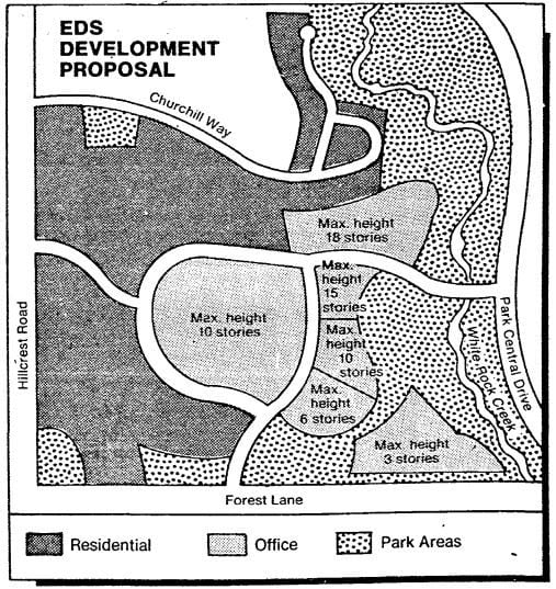 Rezoning proposal by Electronic Data Systems for Forest Hill and Hillcrest property, January 31, 1984.
