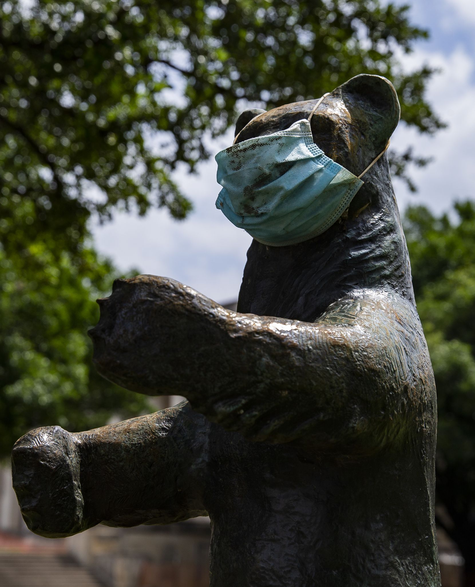 11. The surgical mask is a new addition, but the statue has been around for decades, hiding...
