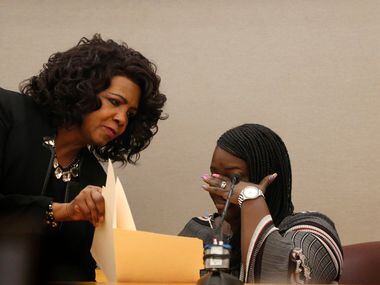 District Attorney Faith Johnson showed a picture of Jordan Edwards to his mother, Charmaine...