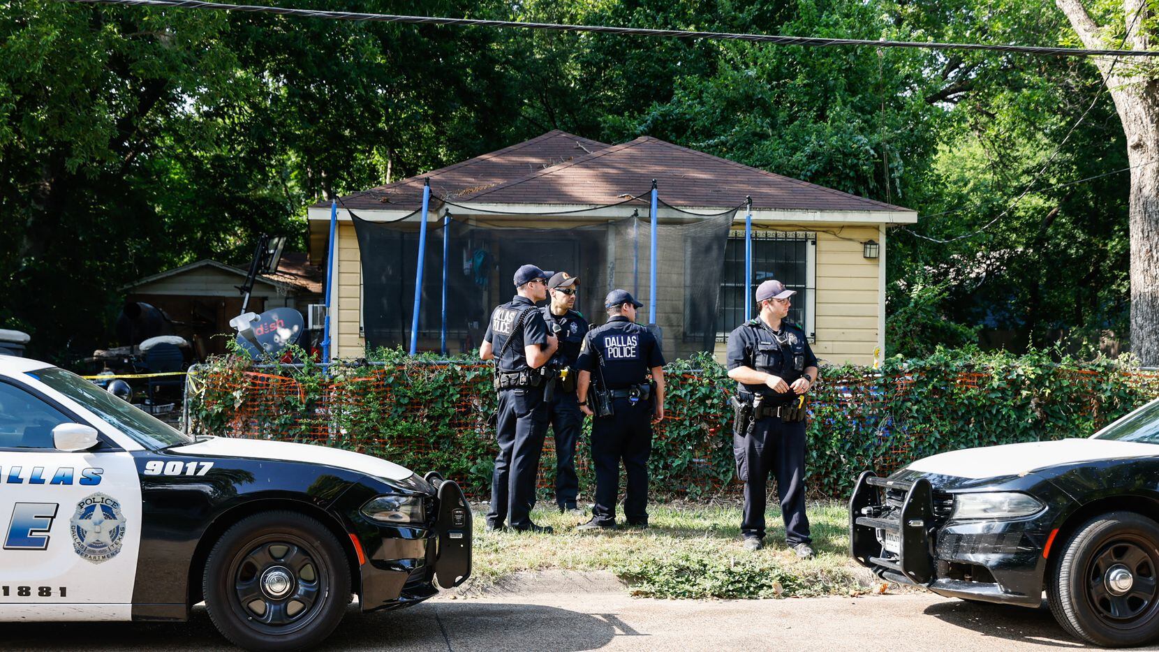 Dallas police remained at the scene of a boy's death in the 2800 block of Silkwood Street in...