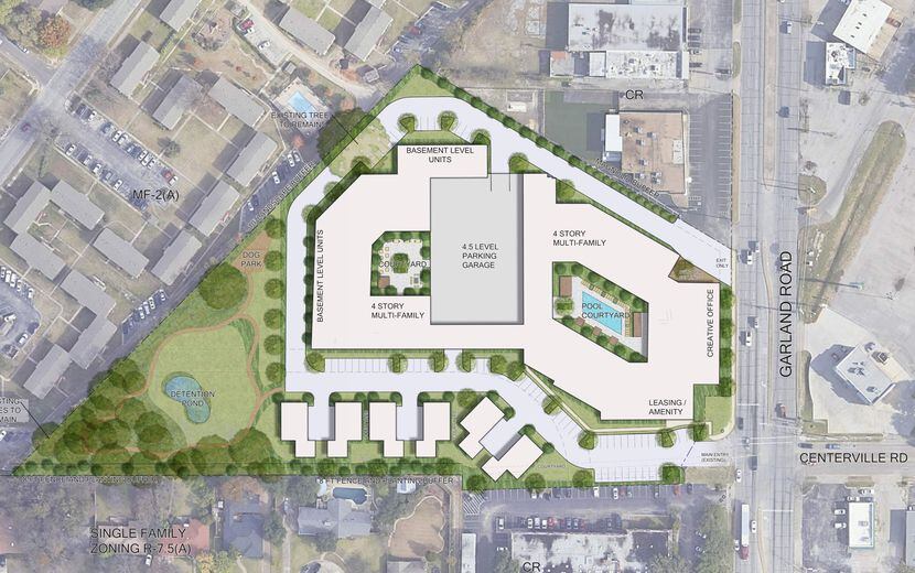 The most recent site plan for the proposed Class A mixed-income, mixed-use development...