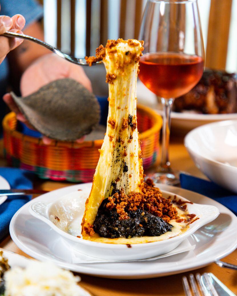 The Queso Oaxaca Fundido is one of the most popular dishes in El Naranjo.
