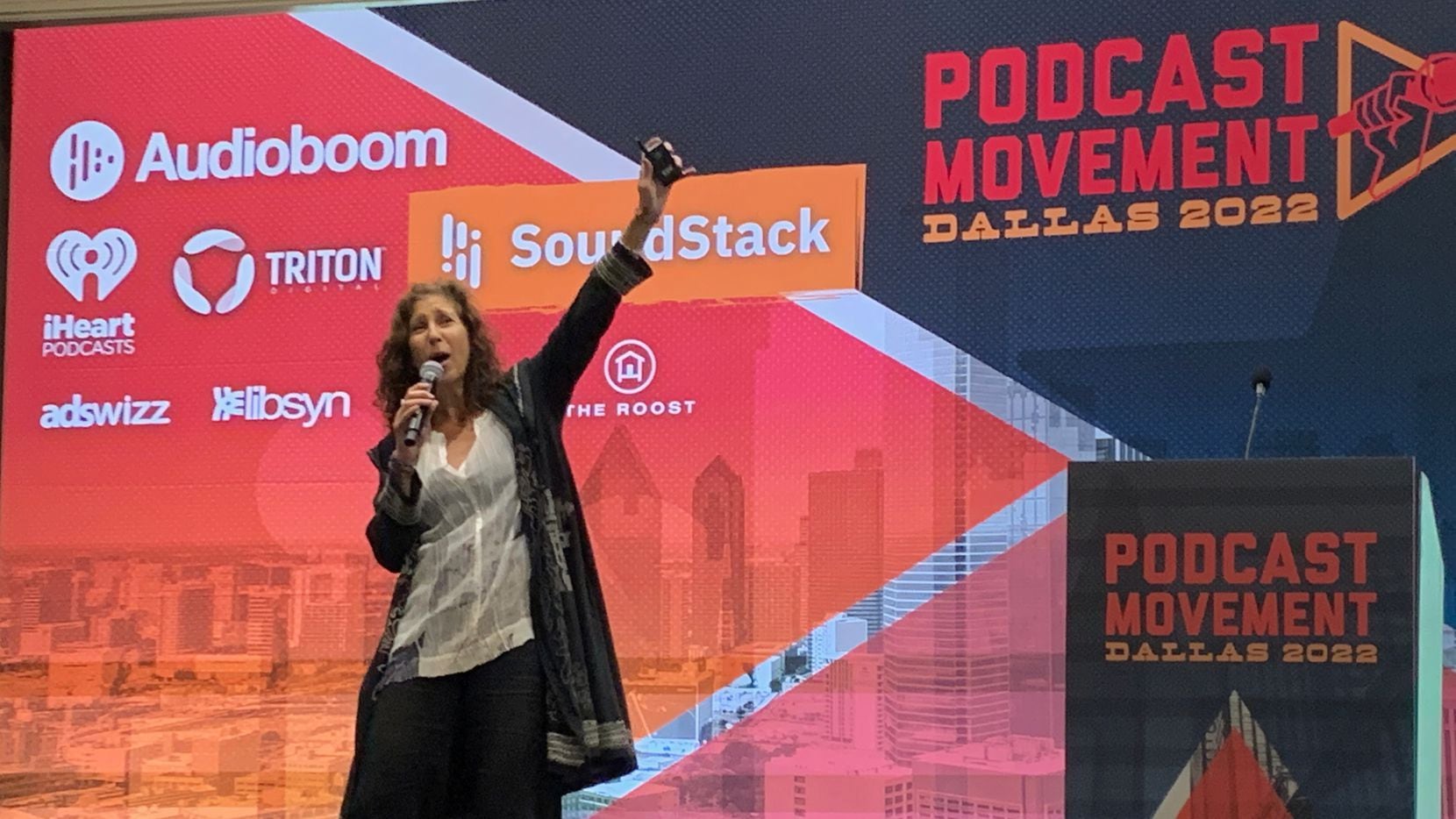 Deborah Pardes of Swell audio leads a panel called "Why It Matters: Podcasting in Front of a...