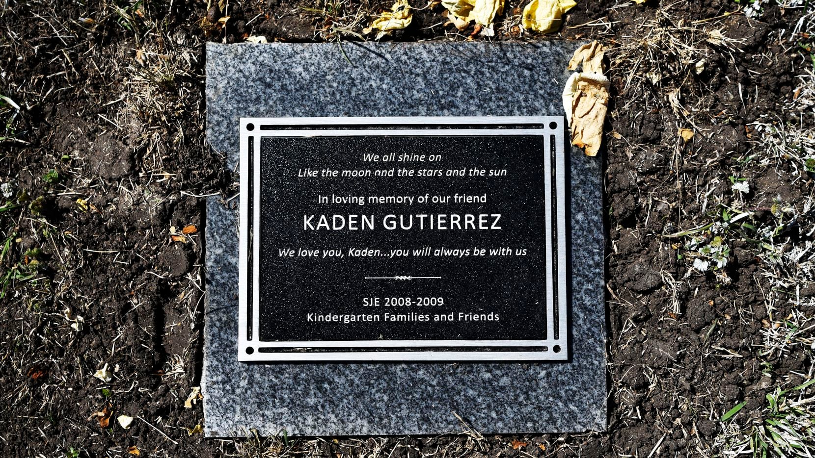 A plaque on the school grounds of Mockingbird Elementary in Dallas commemorates 16-year-old...