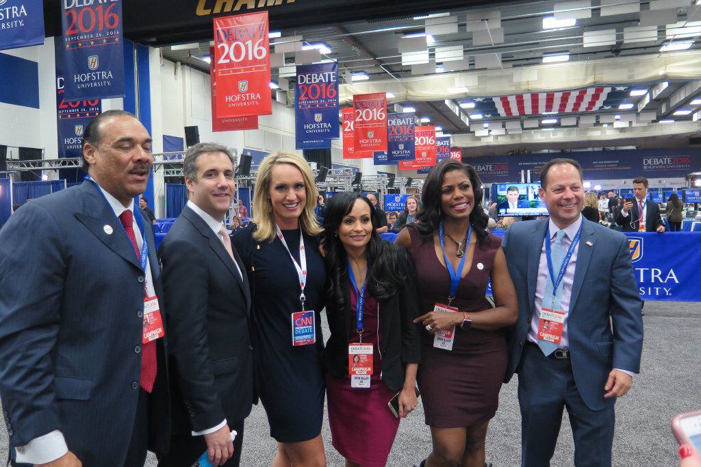 Katrina Pierson and Omarosa Manigault Newman (third and second from the right, respectively)...