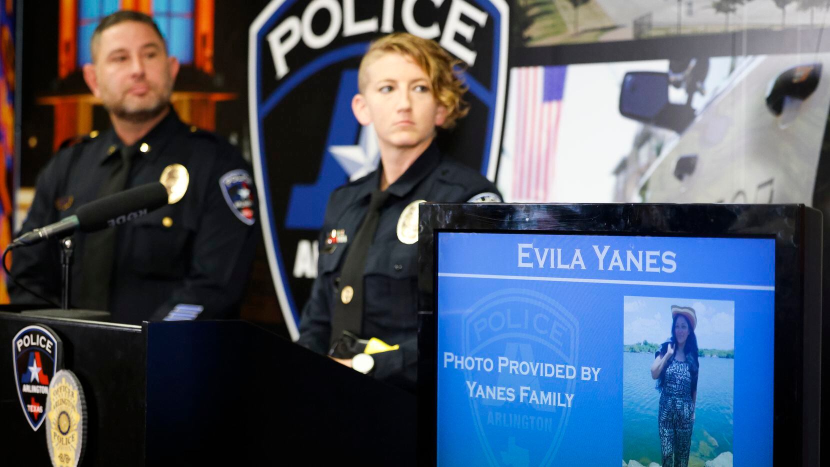 A photo of 44-year-old Evila Yanes is displayed on the screen as Detective Krystallyne...