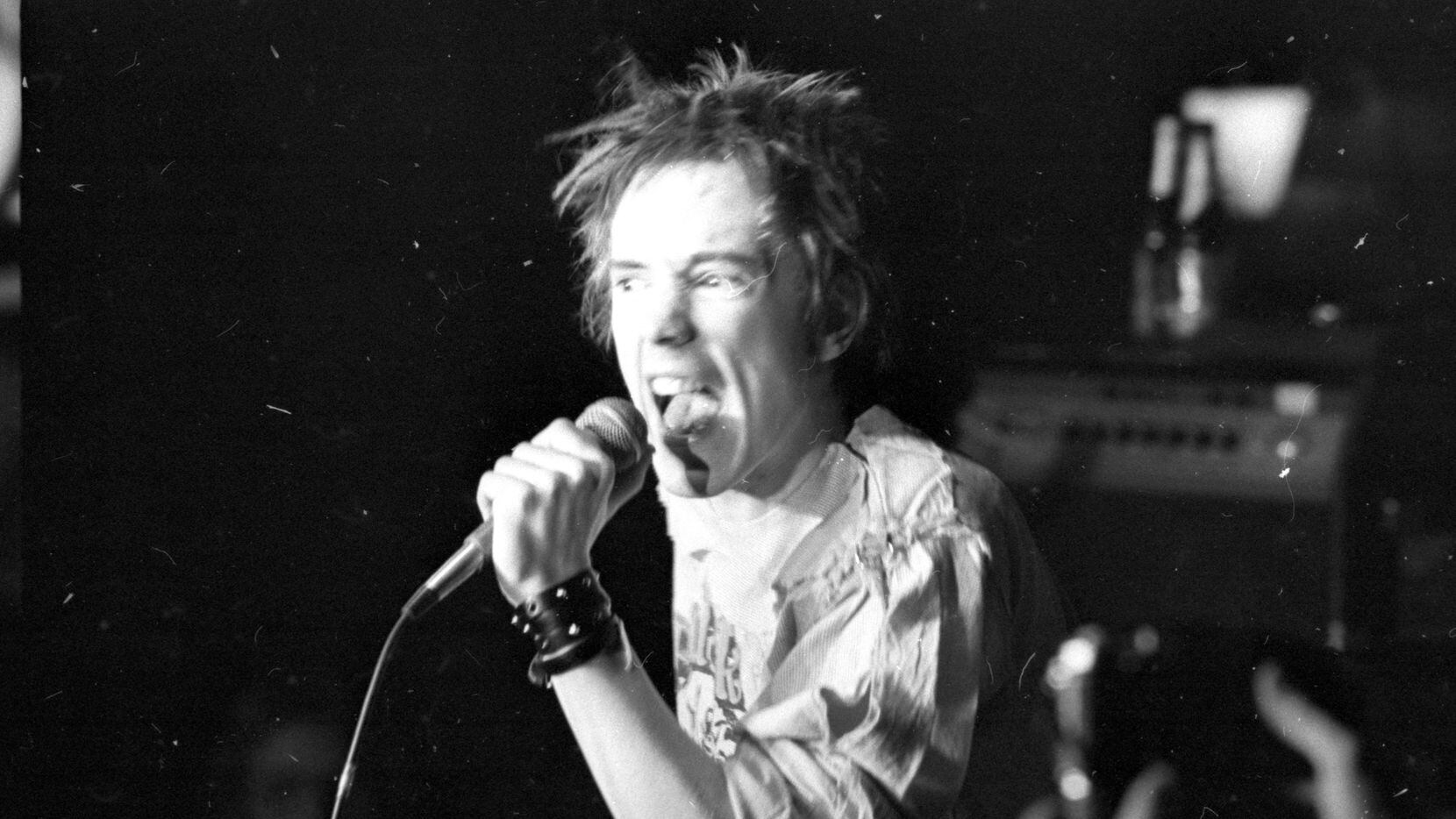 John Lydon, aka Johnny Rotten, the lead singer of The Sex Pistols, performs at the Longhorn...