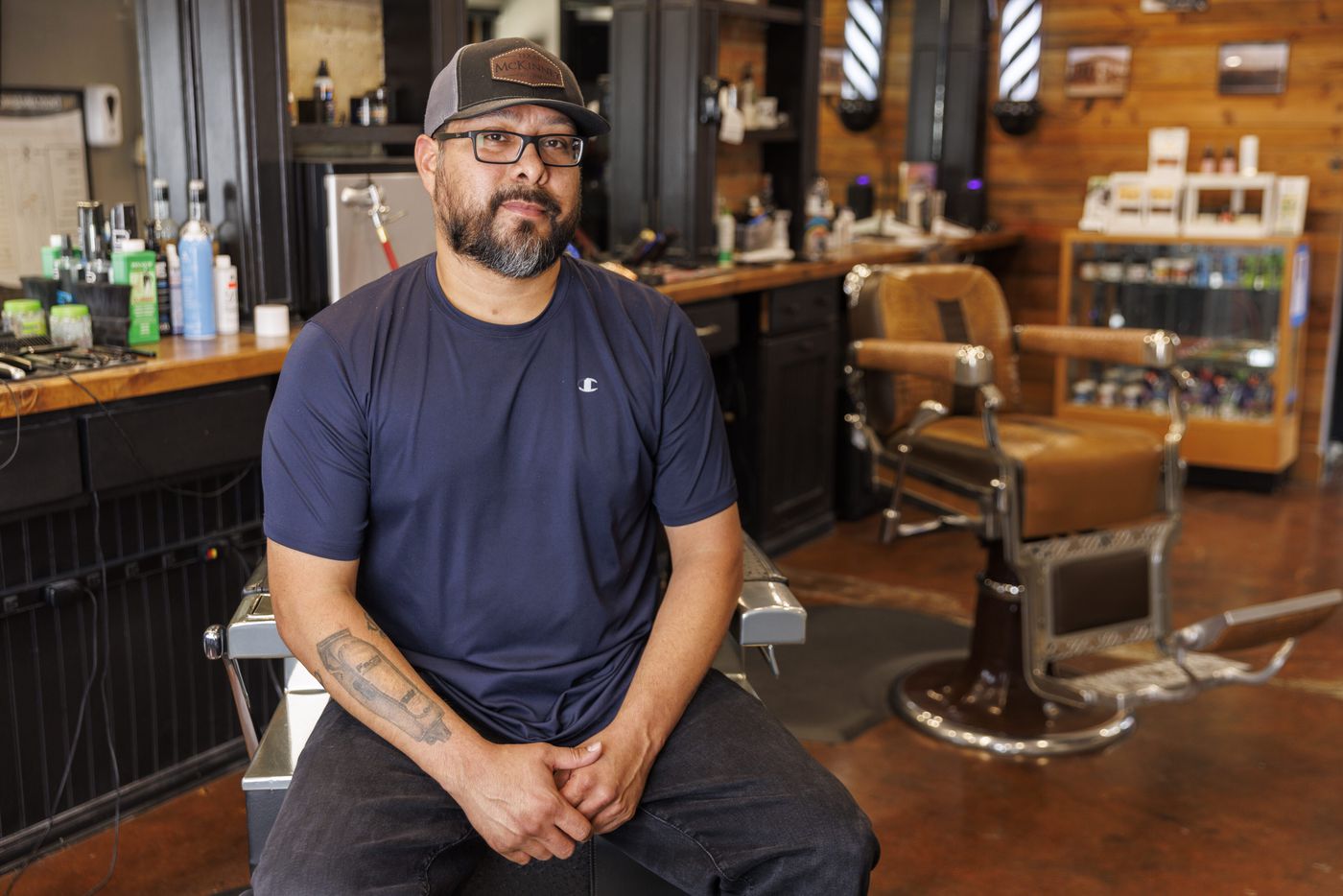 Owner Benjamin Salas pictured at Kutz N Fadez on Wednesday, May 24, 2023, in McKinney,...