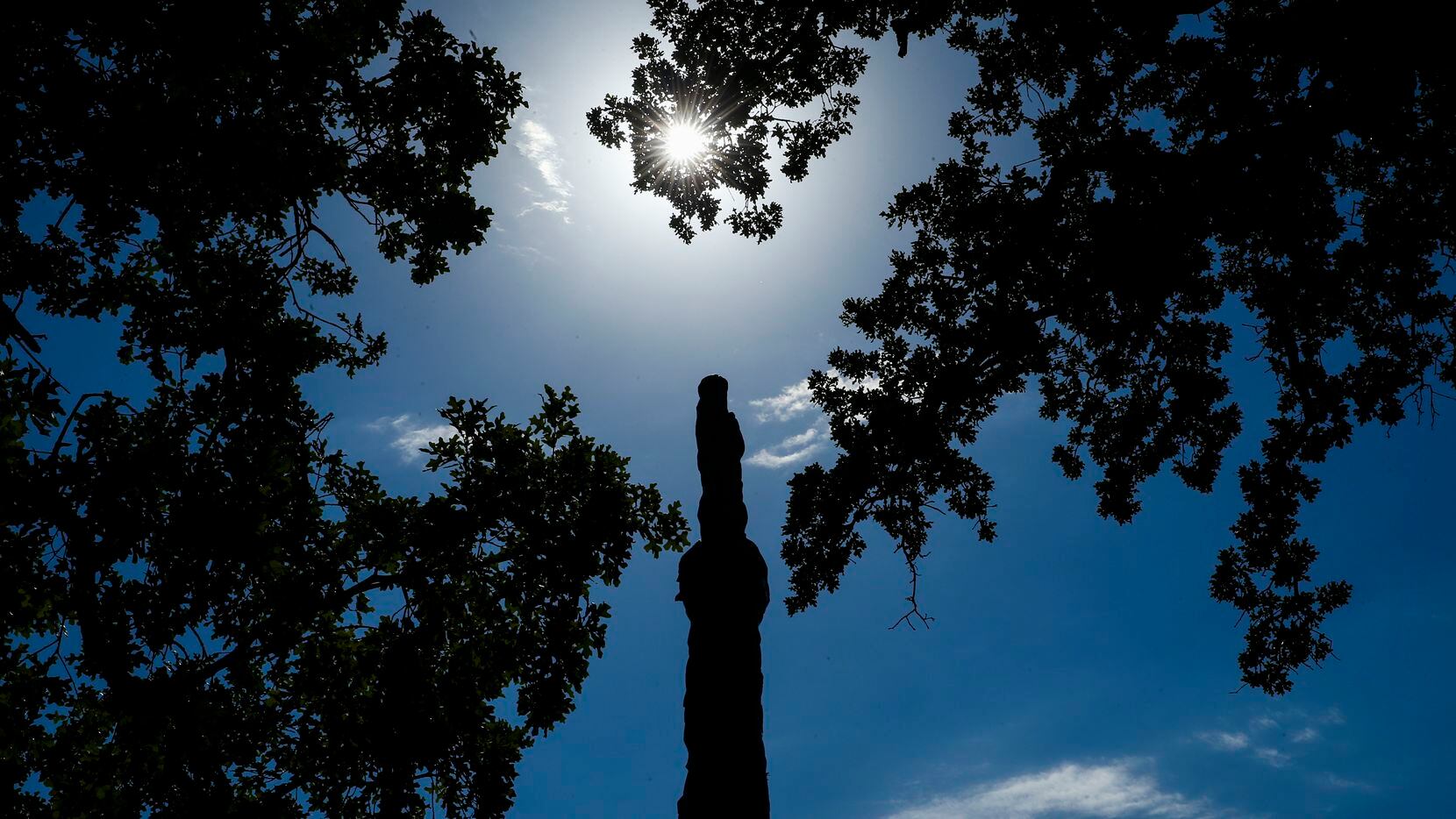 The Confederate War Memorial is seen at Pioneer Park on Saturday, June 13, 2020 in Dallas. A...