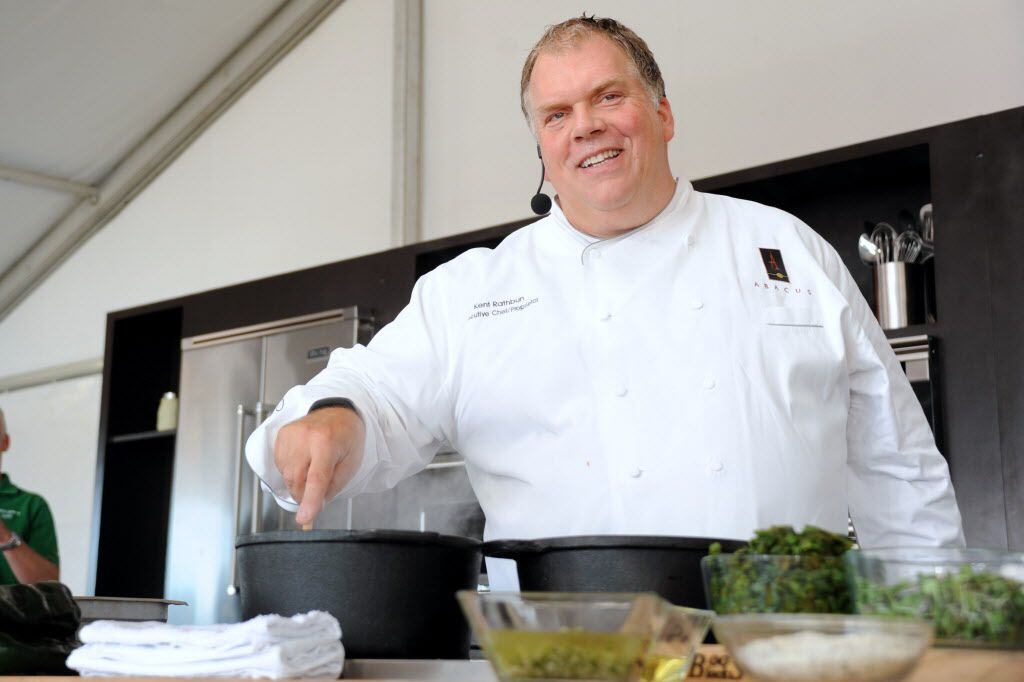  Kent Rathbun stirs the Superbowl chili during a demonstration at Cultivate festival in...