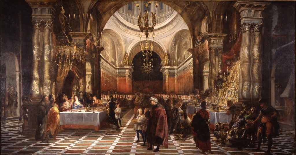 Juan Carre o de Miranda (Spanish, 1614 85), Belshazzar s Feast, c. 1647. Oil on canvas. The...