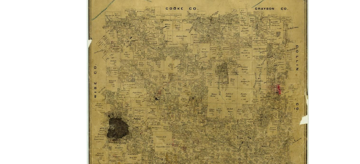 A map of Denton County, circa April 1877