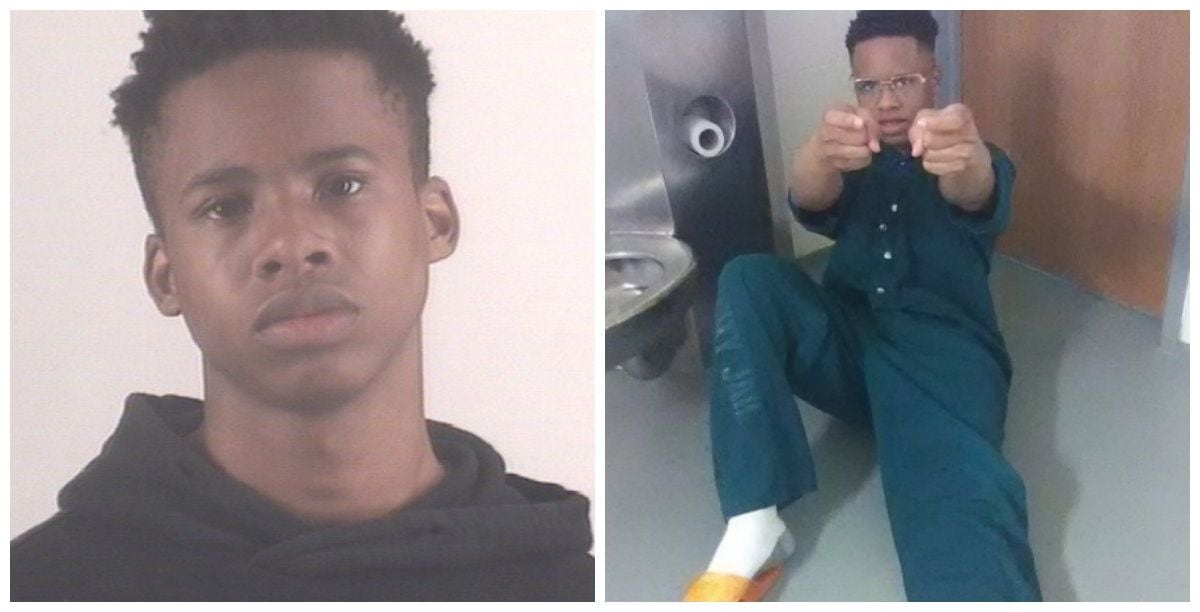 Arlington teen rapper Tay-K, facing 2 murder charges, poses for photo in ja...