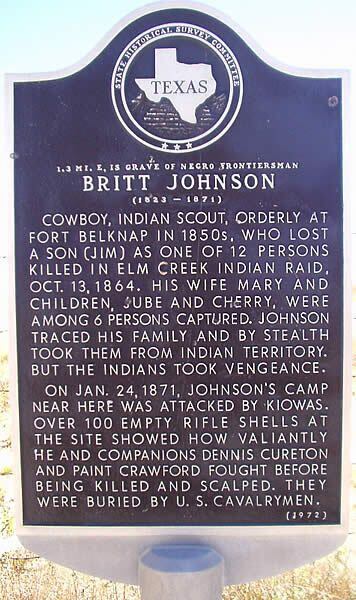 This marker is near Britt Johnson's burial site.