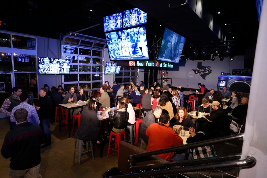 The main dining area at Varsity Tavern had its own version of a Jumbotron. 