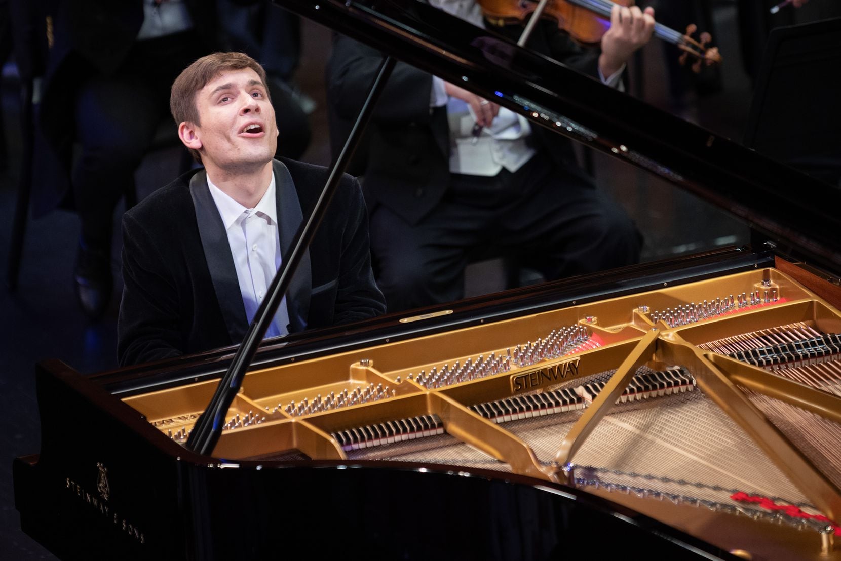 Uladzislau Khandohi, 20, of Belarus, performs Chopin Piano Concerto No. 1 in E Minor, with...